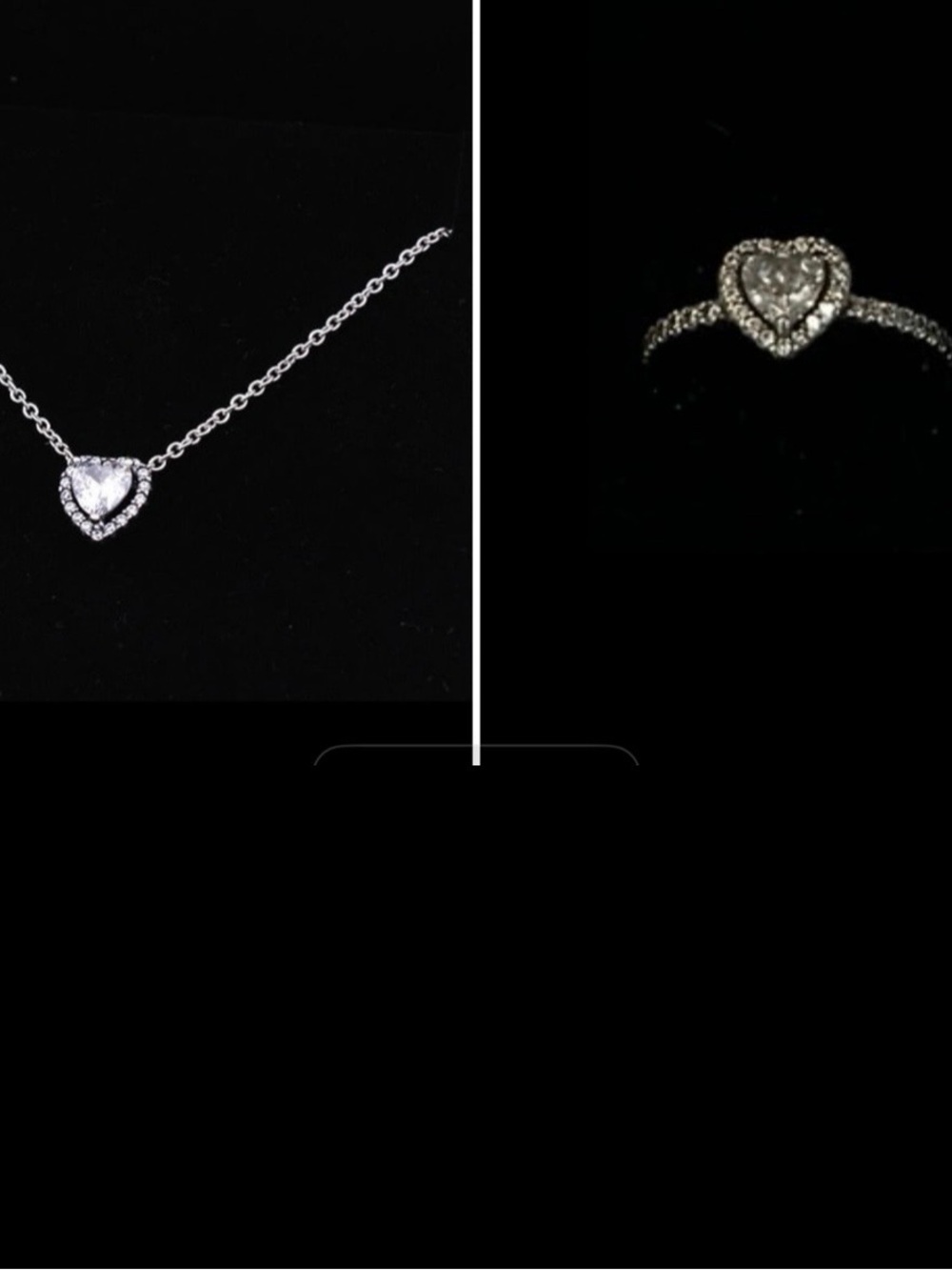 Pandora Heart Pendant Necklace and Ring Set - Sterling Silver